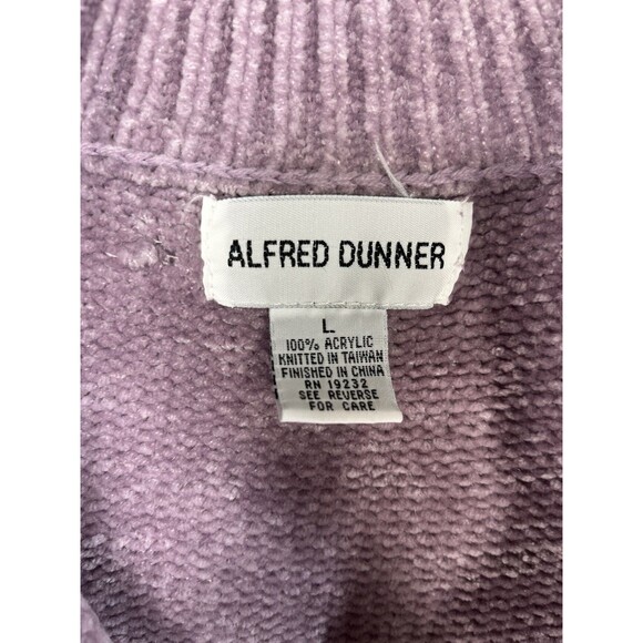 Alfred Dunner Women Large Lavender 1/4 Zip Knit Sweater Mock Neck Casual Office - Picture 4 of 5
